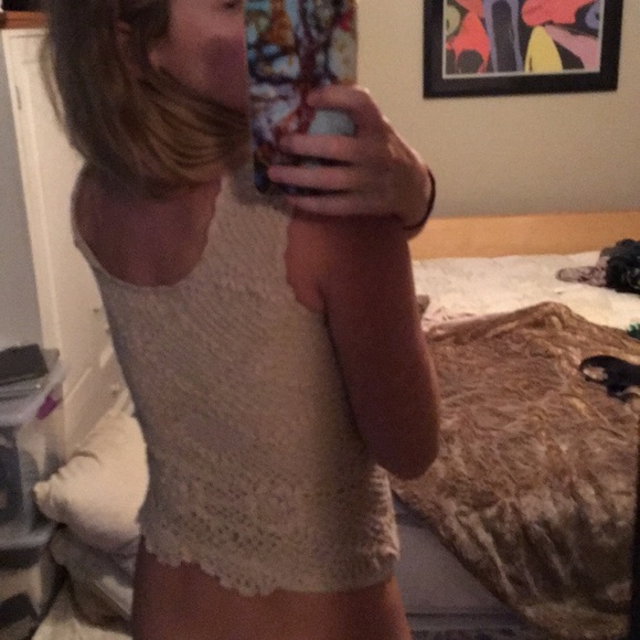 Tan Crochet crop top. - Picture 2 of 2